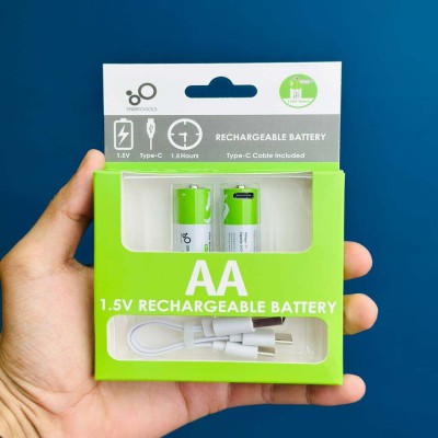1.5V Rechargeable AA Battery Pack with Type-C Charging Cable