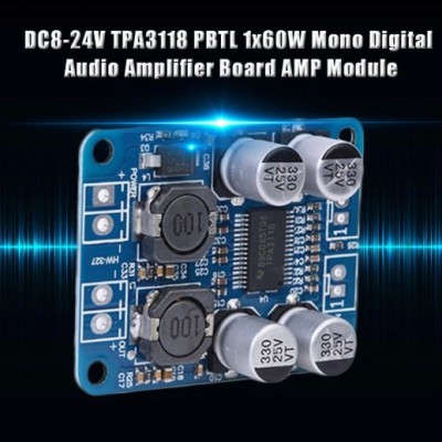 TPA3118 Mono Digital Audio Amplifier Board | 60W PBTL AMP Module (DC 8-24V)