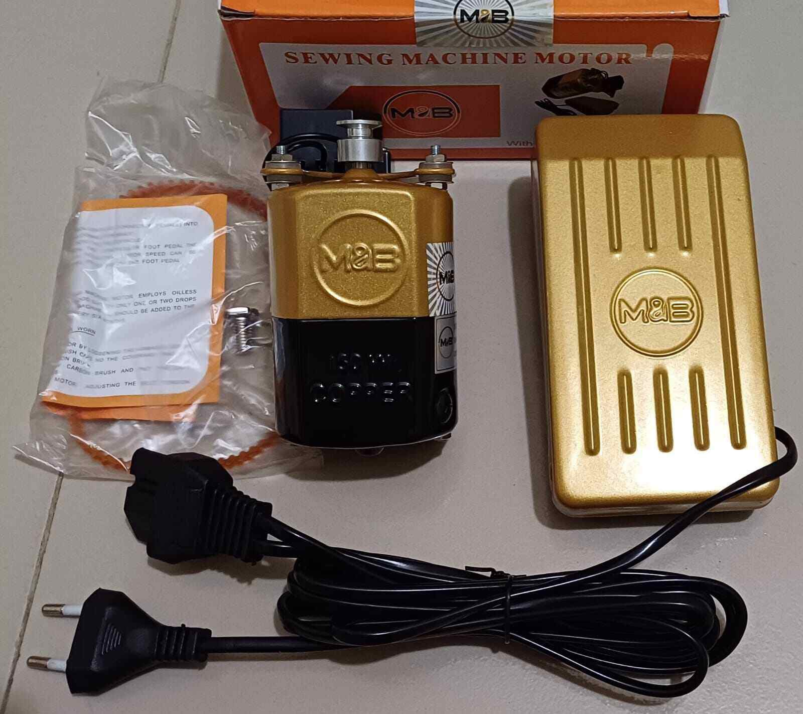 M&B 150W Sewing Machine Motor with Foot Pedal Controller - 220V 9000RPM Electric Motor for Sewing Machine (Model: S-15/C)