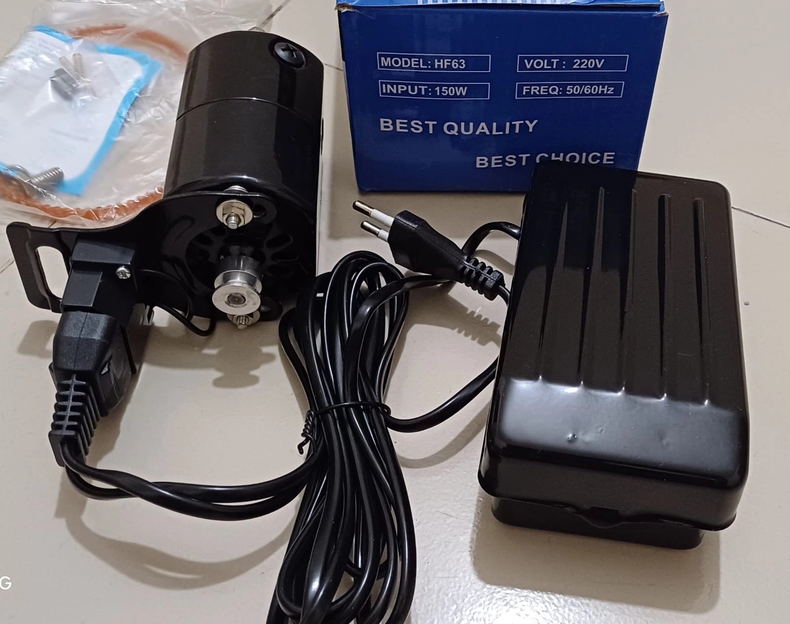 S 220V 150W Sewing Machine Motor 6500RPM with Foot Pedal Controller - HF63