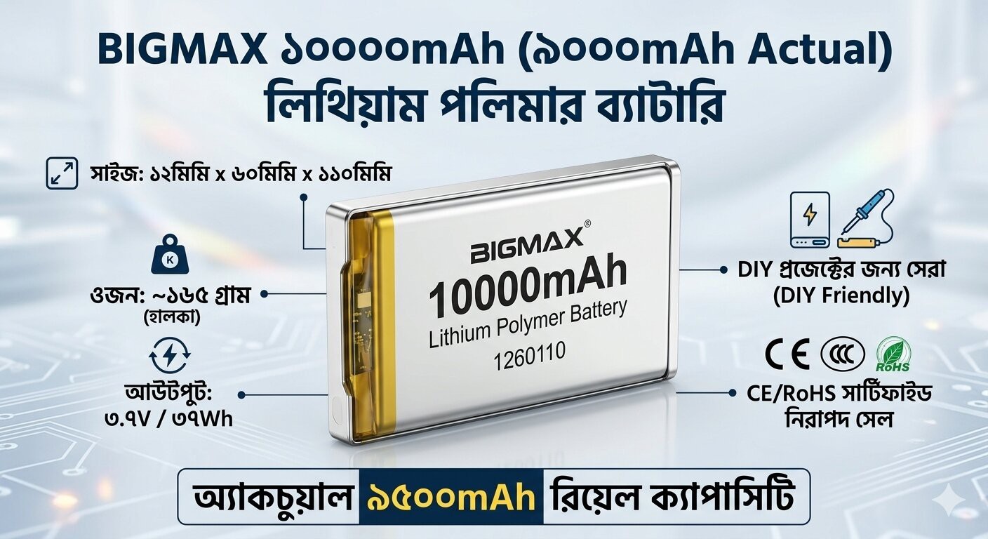 Bigmax1260110 Lithium Polymer Battery 10000mAh 3.7V Battery Power Bank Battery 1 pc