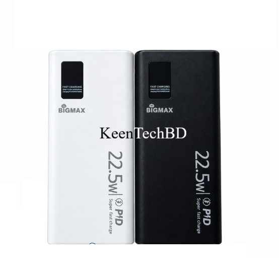 BIGMAX 20KmAh Portable Power Bank with IP5356 Circuit Protection and Fast Charge, Dual USB Ports - Without Battery