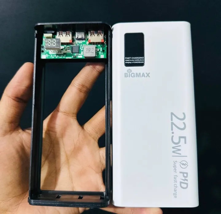 BIGMAX 20KmAh Portable Power Bank with IP5356 Circuit Protection and Fast Charge, Dual USB Ports - Without Battery