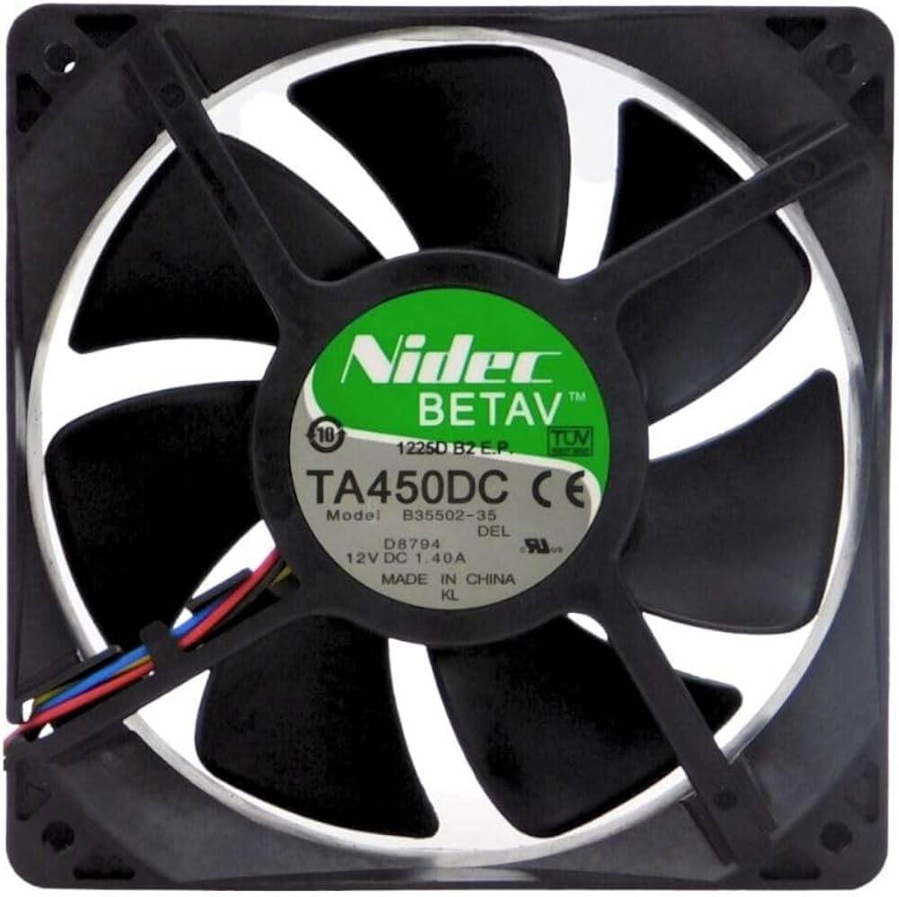 Nidec B35502-35 12038 12V 1.4A 12cm 120x120x38mm 5 Inch 4 Pin High Speed Air Flow Cooling Fan - Reconditioned Like New