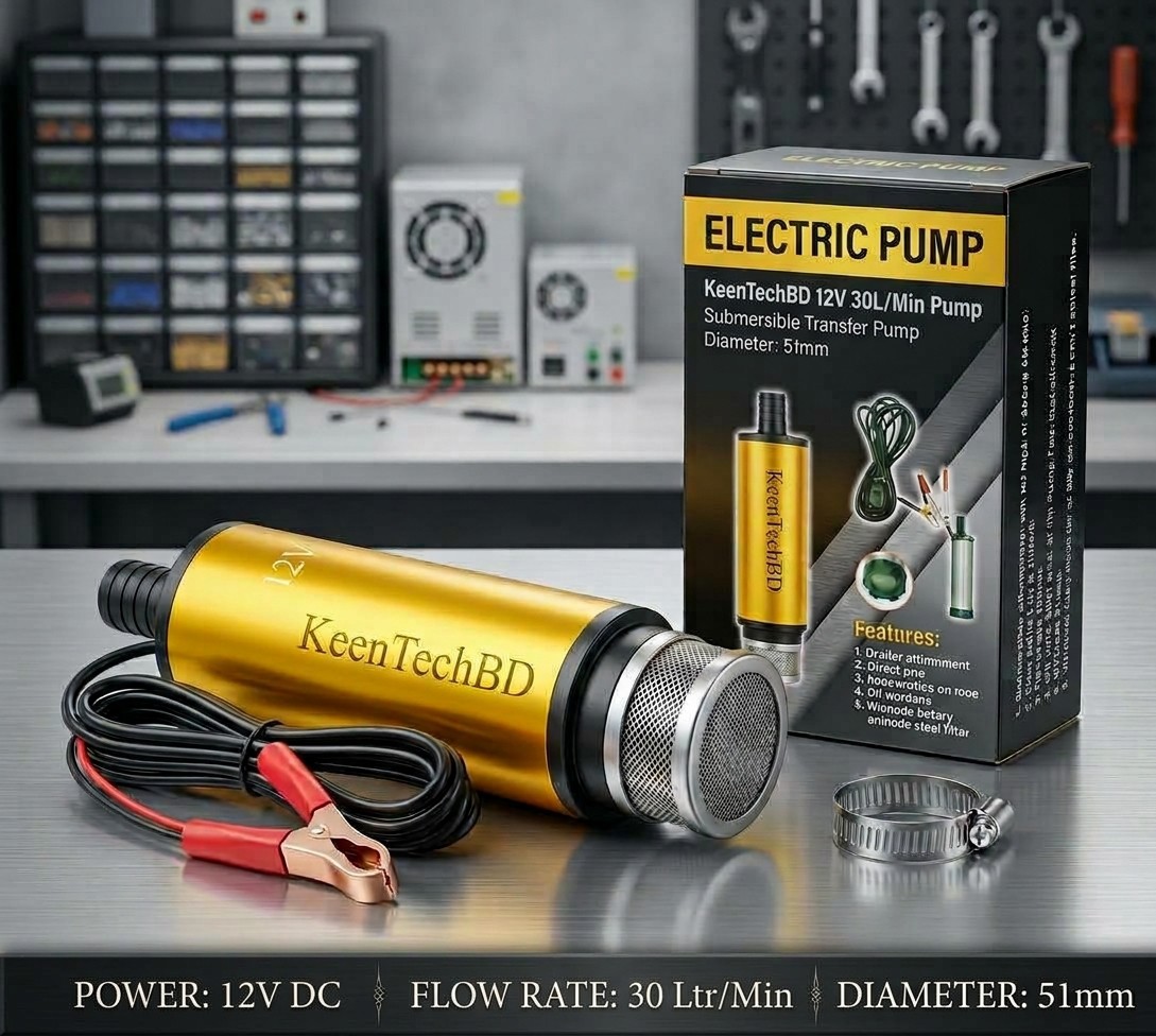12V DC Submersible Electric Pump (30L/Min, 51mm)