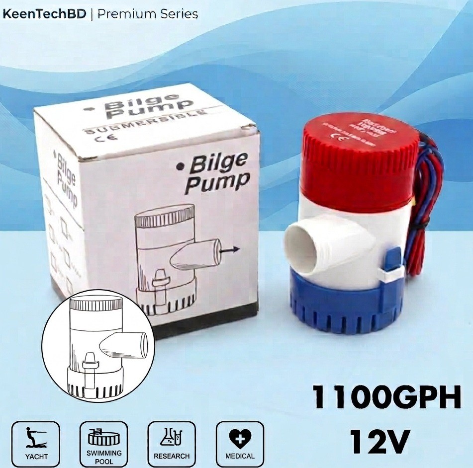 KeenTechBD 1100GPH 12V Submersible Bilge Pump