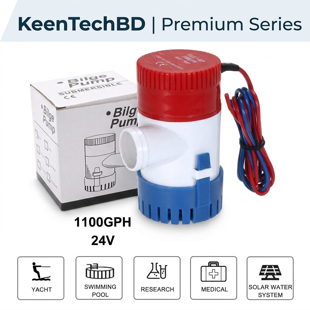 KeenTechBD 1100GPH 12V Submersible Bilge Pump