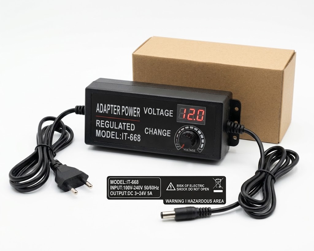 IT-668 Regulated Adjustable AC-DC Power Adapter with Digital Display