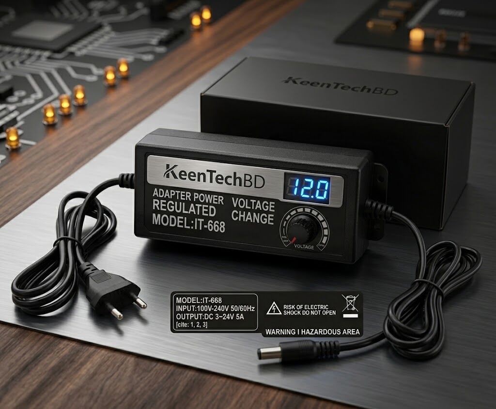 IT-668 Regulated Adjustable AC-DC Power Adapter with Digital Display