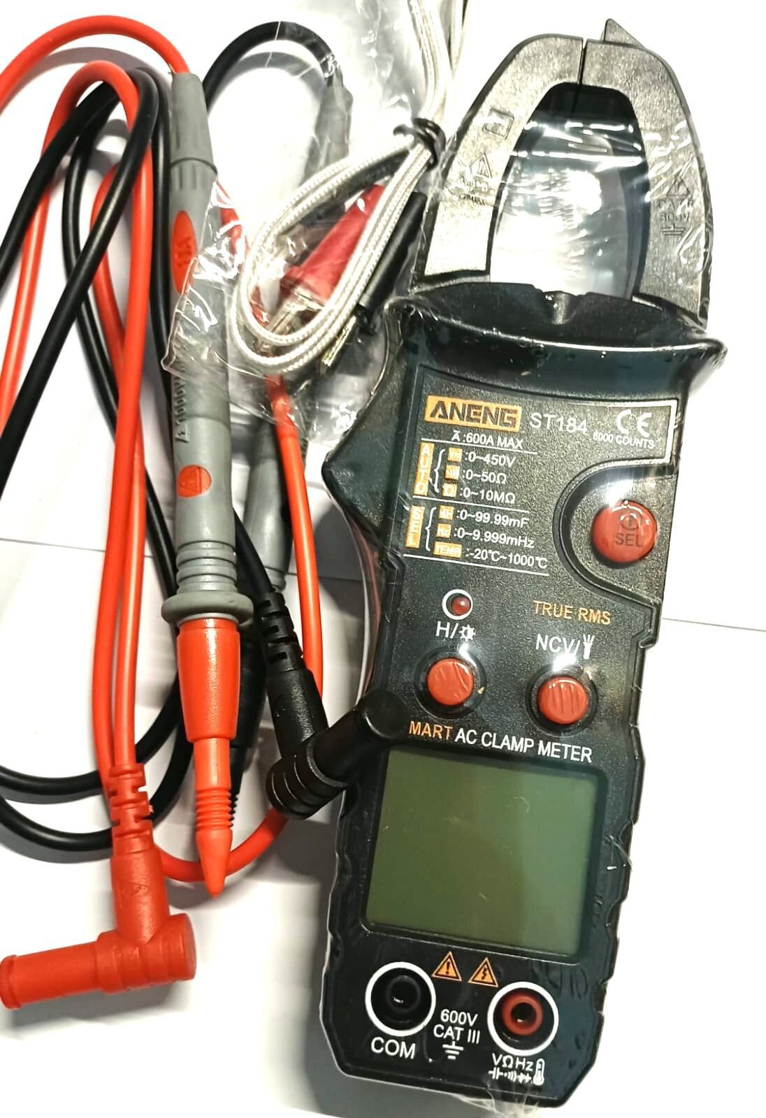 ANENG ST184 Digital AC Clamp Meter (6000 Counts True RMS NCV Tester)
