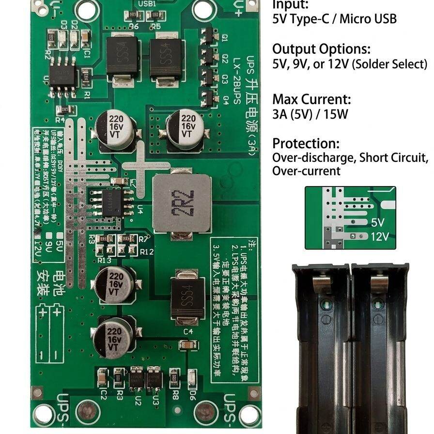 LX-2BUPS DIY Step-Up Uninterruptible Power Supply Charging Module Kit