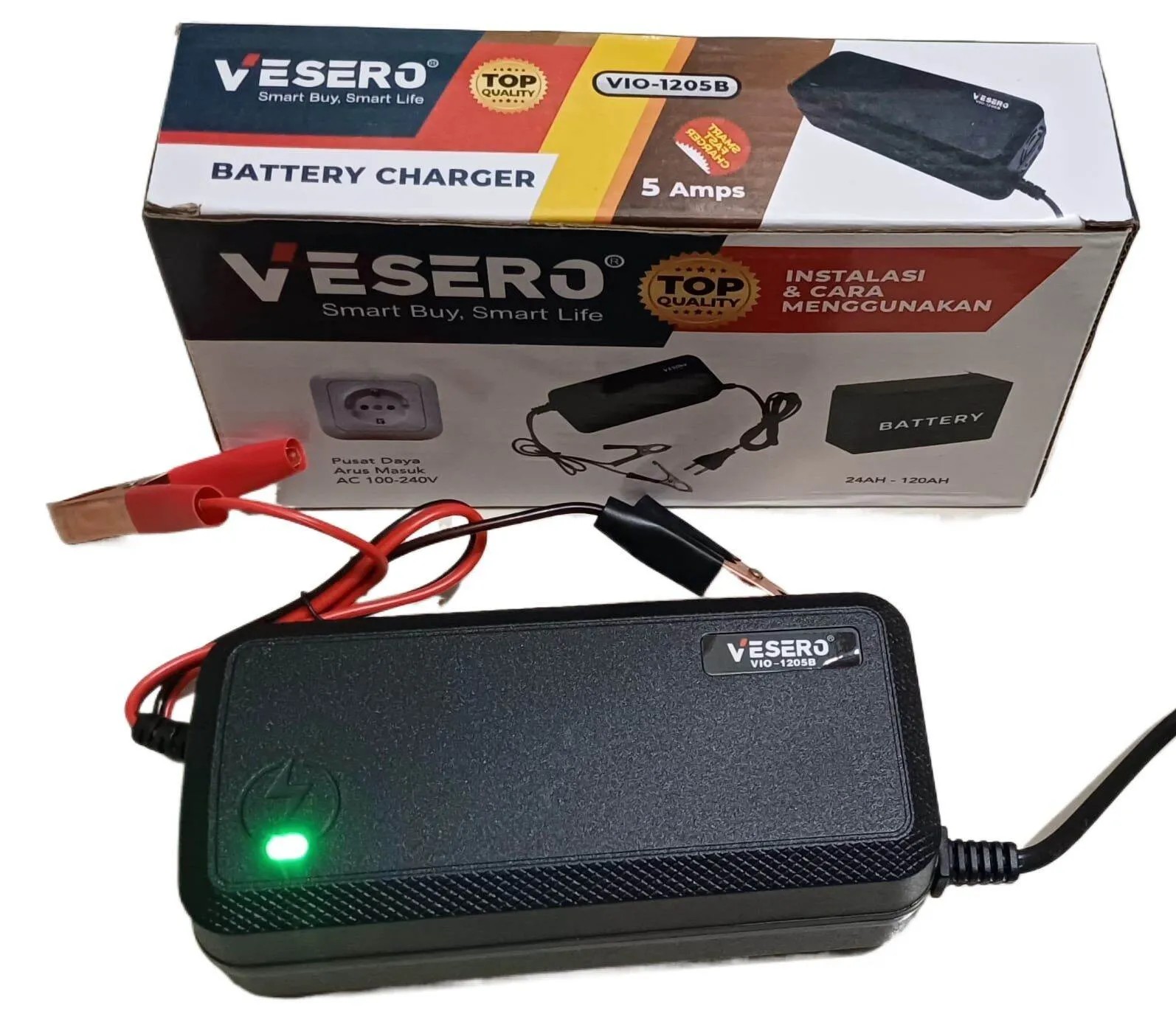 Vesero VIO-1205B 5 Amps Smart Battery Charger 12V Lead Acid Power Supply