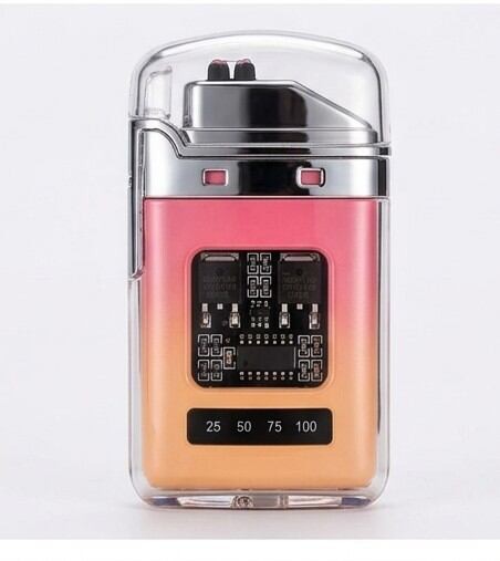 Transparent Dual Arc USB Rechargeable Plasma Lighter with Battery Indicator