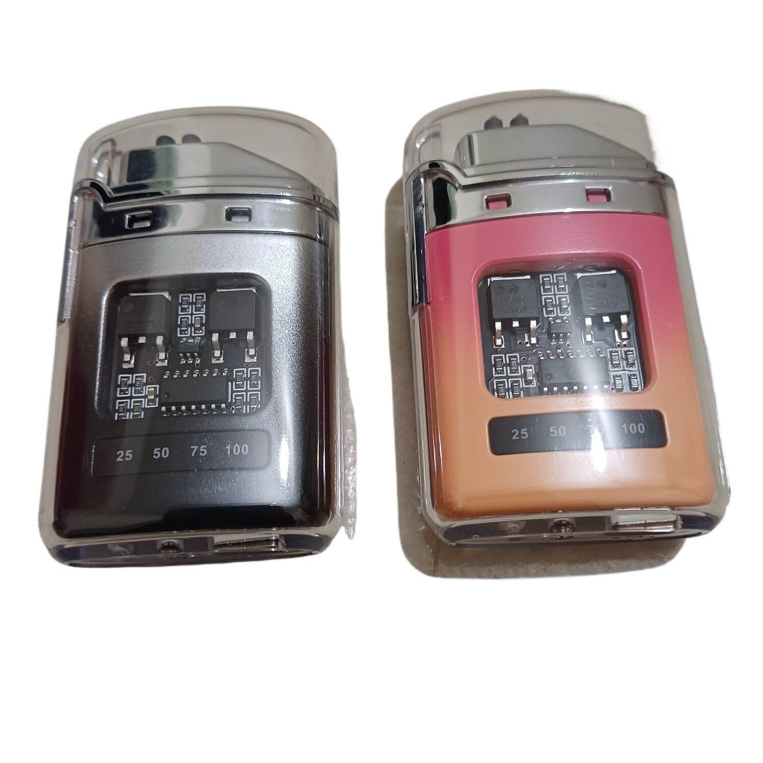 Transparent Dual Arc USB Rechargeable Plasma Lighter with Battery Indicator