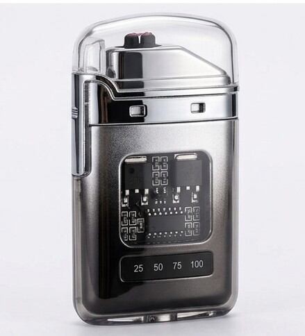 Transparent Dual Arc USB Rechargeable Plasma Lighter with Battery Indicator