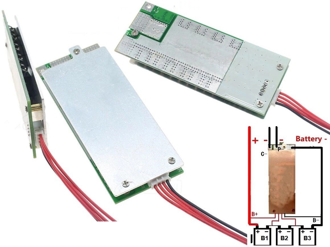 4S 12V 100A LiFePO4 BMS Battery Protection Board with Balance (3.2V Cells)