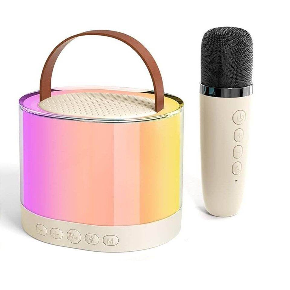 K52 Mini Karaoke RGB Bluetooth Speaker with 1 Wireless Microphone