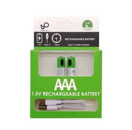 1.5V Rechargeable AAA Battery Pack with Type-C Charging Cable