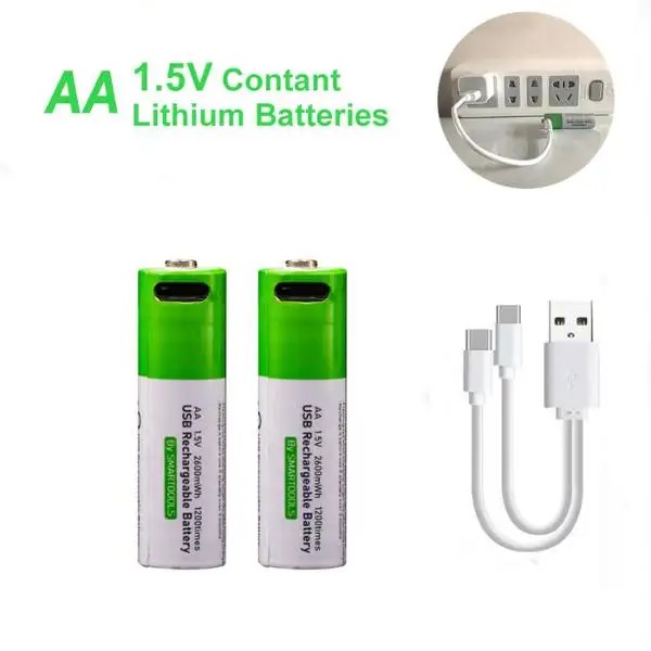1.5V Rechargeable AA Battery Pack with Type-C Charging Cable