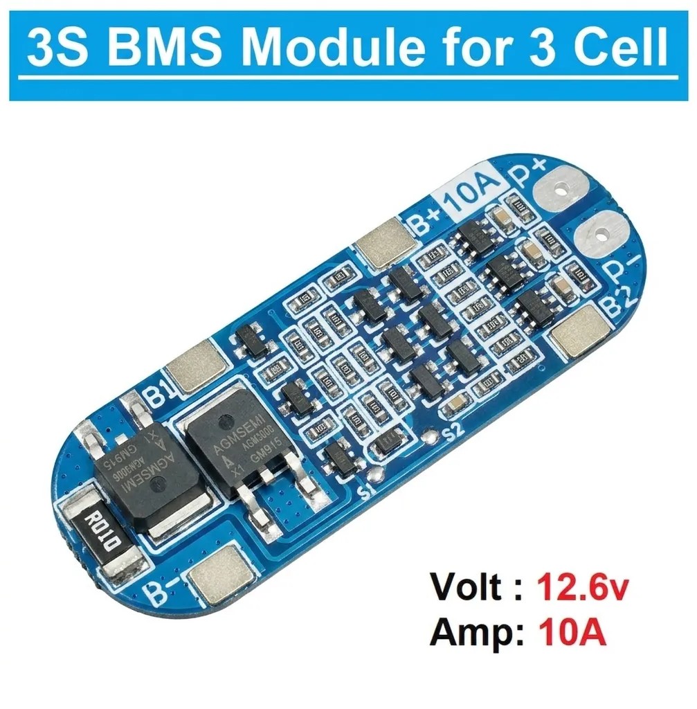 3S 12V 10A BMS 18650 Lithium Battery Protection Board Module