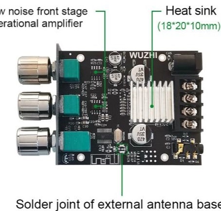 ZK-502MT Bluetooth 5.0 Audio Power Amplifier Board | 2x50W Stereo Amp Module